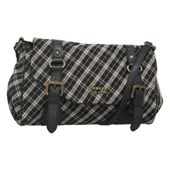 BURBERRY Nova Check Shoulder Bag Nylon Black Gold - Picture 1 of 15